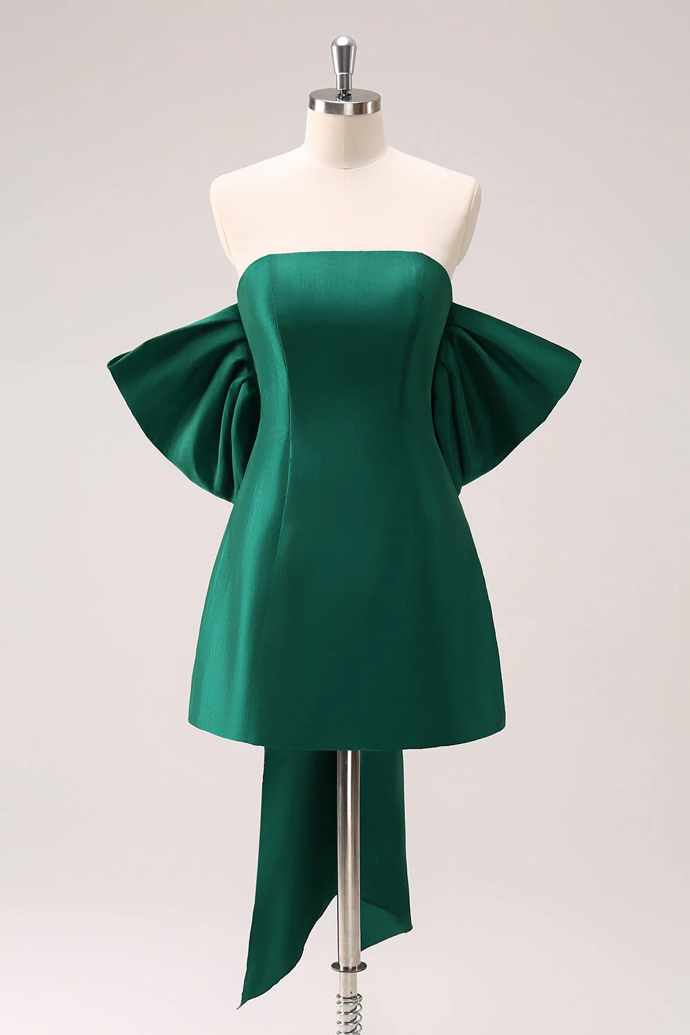 Dark Green Strapless A Line Short Homecoming Dress with Bow – Taooobao
