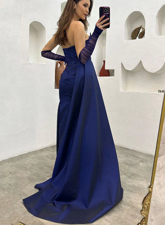 Long Mermaid Strapless Floor-Length Formal Prom Dress With Slit