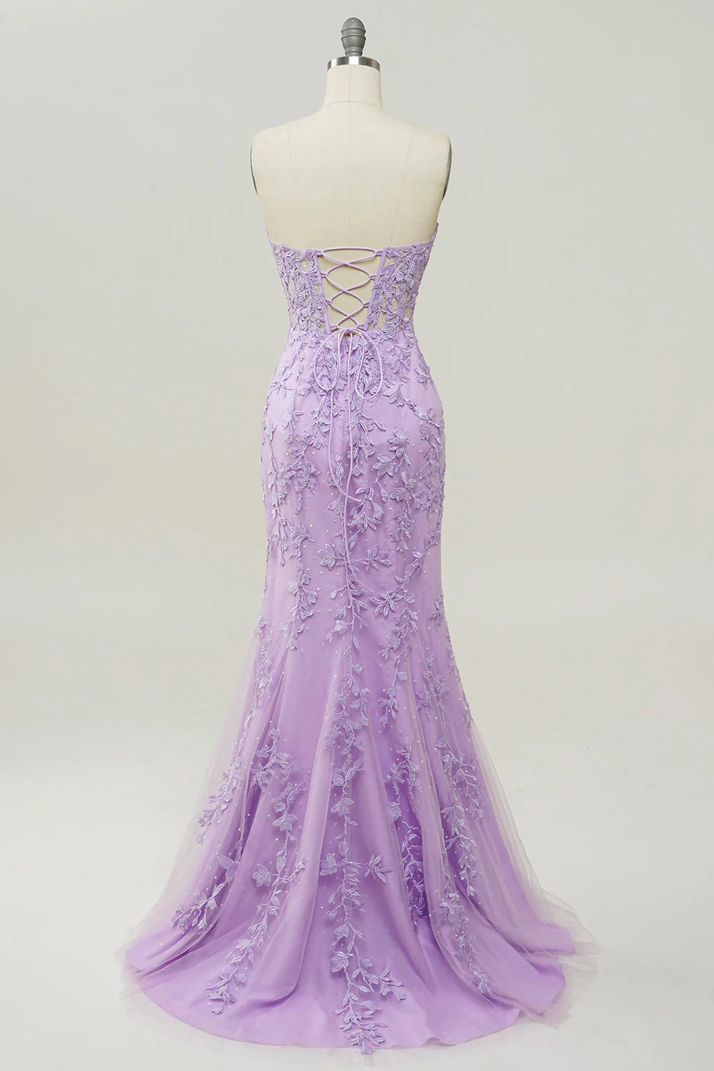Sweetheart Neck Mermaid Purple Prom Dress With Appliques