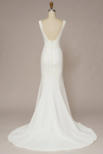 Mermaid Square Neck Wedding Dress