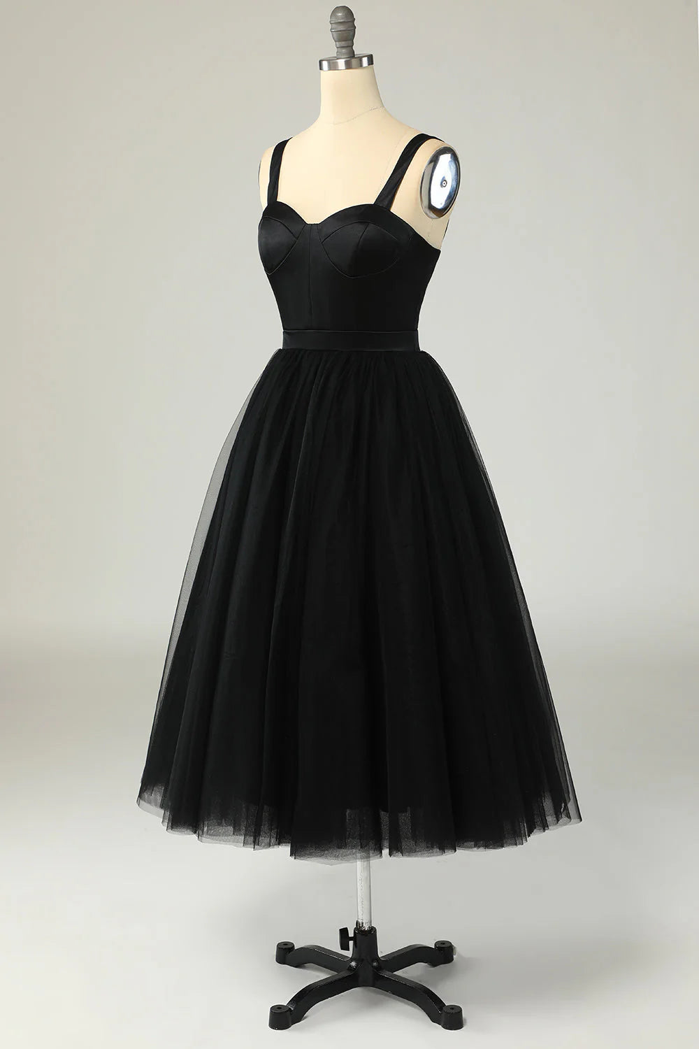 Sky Black Tulle Cocktail Dress