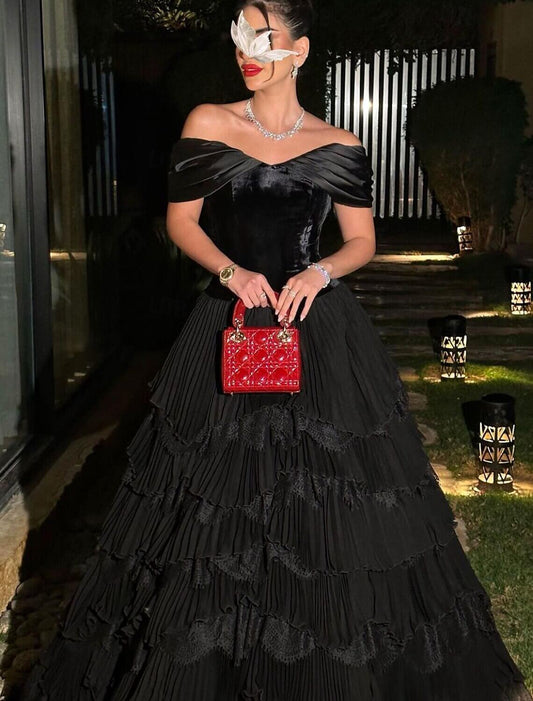 A-Line Prom Dresses Elegant Dress Formal Prom Floor Length Short Sleeve Sweetheart Lace with Ruched dress to impress