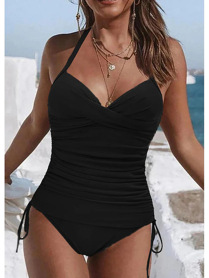 Women's Normal Swimwear Tankini 2 Piece Shorts Swimsuit Halter 2 Piece Printing Beach Wear Summer Leopard Sleeveless Bathing Suits