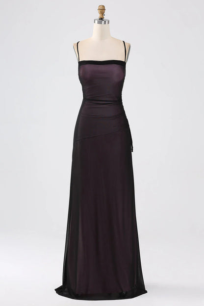 Sheath Spaghetti Straps Bridesmaid Dress With Elasticity