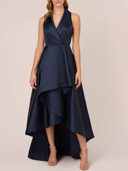 A-Line/Princess V-Neck Sleeveless Asymmetrical Mother Of The Bride & Groom Dresses