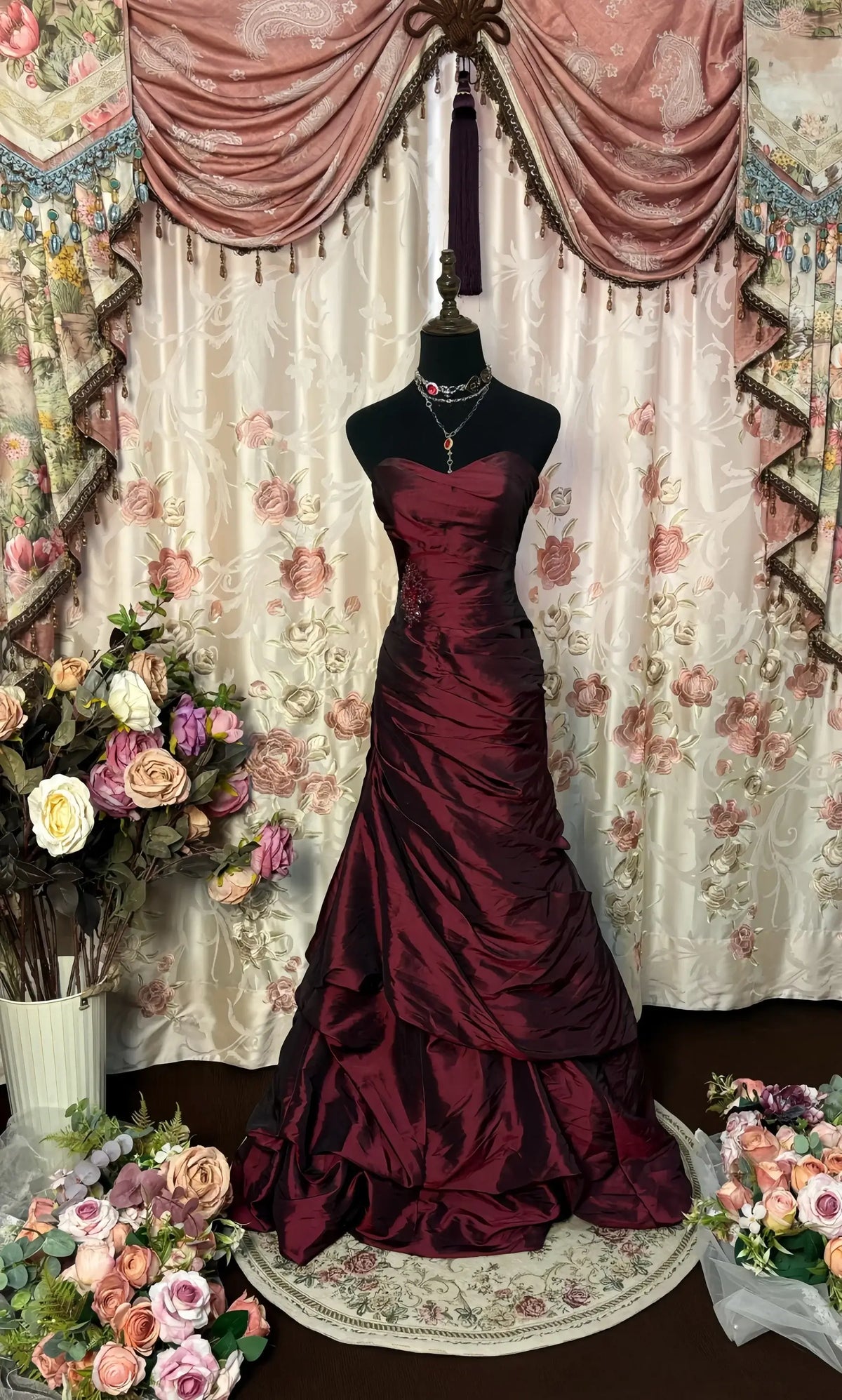 Taooobao™ Trumpet/Mermaid Strapless Sleeveless Floor-Length Taffeta Prom Dresses with Sequins & Ruffles