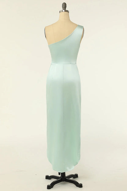 Sheath One Shoulder Sage Bridesmaid Dress