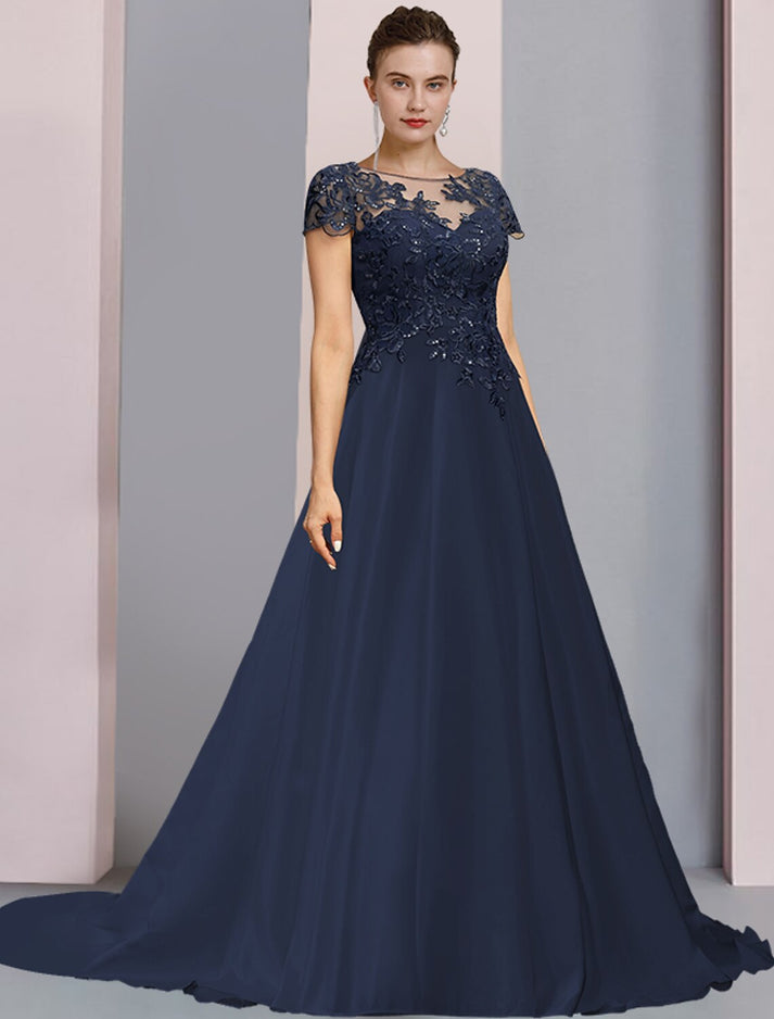 A-Line Mother of the Bride Dress Formal Wedding Guest Elegant Party Sc ...