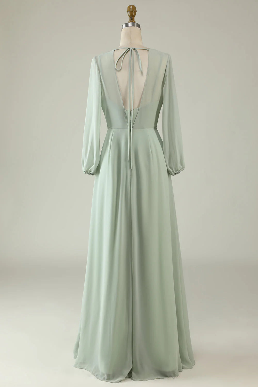 Mint Wedding Guest Dress With Long Sleeves